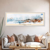 Heraklion Greece Panoramic Travel Poster, Framed Canvas Print or Metal Wall Art, Travel Art, Home Decor, Panoramic Painting, Midcentury Art