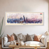 Kazan Russia Panoramic Travel Poster, Framed Canvas Print or Metal Wall Art, Travel Art, Home Decor, Panoramic Painting, Midcentury Art