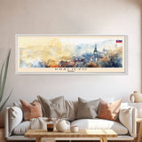 Kraljevo Serbia Panoramic Travel Poster, Framed Canvas Print or Metal Wall Art, Travel Art, Home Decor, Panoramic Painting, Midcentury Art
