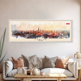 Lublin Poland Travel Print Wall Art, Panoramic City Art, Travel Art, Wall Decor, Vacation Gift, Framed Canvas Print Or Metal Art