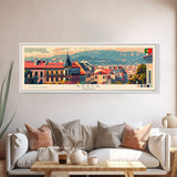 Braga Portugal Travel Art, City Art, Framed Canvas Print or Metal Wall Art, Europe Travel Poster, Panoramic Wall Art, Extra Wide Wall Art