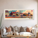 Esbjerg Denmark Travel Art, City Art, Framed Canvas Print or Metal Wall Art, Europe Travel Poster, Panoramic Wall Art, Extra Wide Wall Art