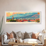 Getafe Spain Panoramic Travel Poster, Framed Canvas Print or Metal Wall Art, Travel Art, Home Decor, Panoramic Painting, Midcentury Art