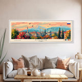 Konya Turkey Panoramic Travel Poster, Framed Canvas Print or Metal Wall Art, Travel Art, Home Decor, Panoramic Painting, Midcentury Art