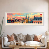 Kortrijk Belgium Travel Print Wall Art, Panoramic City Art, Travel Art, Wall Decor, Vacation Gift, Framed Canvas Print Or Metal Art