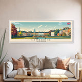 Cambridge United Kingdom Travel Print Wall Art, Panoramic City Art, Travel Art, Wall Decor, Vacation Gift, Framed Canvas Print Or Metal Art