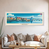 Cardiff United Kingdom Travel Art, City Art, Framed Canvas Print or Metal Wall Art, Europe Travel Poster, Panoramic Wall Art, Extra Wide Wall Art