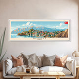 Denizli Turkey Wall Art, Panoramic Travel Poster, Panoramic Framed Canvas Print, City Wall Art, Wall Hanging Home Decor, Travel Art
