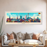 Dortmund Germany Wall Art, Panoramic Travel Poster, Panoramic Framed Canvas Print, City Wall Art, Wall Hanging Home Decor, Travel Art