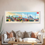 Eskisehir Turkey Panoramic Travel Poster, Framed Canvas Print or Metal Wall Art, Travel Art, Home Decor, Panoramic Painting, Midcentury Art