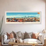 Getafe Spain Panoramic Travel Poster, Framed Canvas Print or Metal Wall Art, Travel Art, Home Decor, Panoramic Painting, Midcentury Art