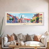 Gliwice Poland Panoramic Travel Poster, Framed Canvas Print or Metal Wall Art, Travel Art, Home Decor, Panoramic Painting, Midcentury Art