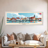 Horsens Denmark Travel Print Wall Art, Panoramic City Art, Travel Art, Wall Decor, Vacation Gift, Framed Canvas Print Or Metal Art