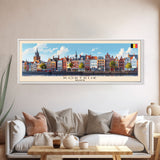 Kortrijk Belgium Travel Print Wall Art, Panoramic City Art, Travel Art, Wall Decor, Vacation Gift, Framed Canvas Print Or Metal Art