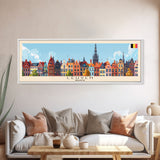 Leuven Belgium Travel Print Wall Art, Panoramic City Art, Travel Art, Wall Decor, Vacation Gift, Framed Canvas Print Or Metal Art