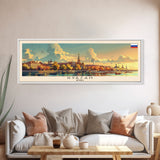 Ryazan Russia Panoramic Travel Poster, Framed Canvas Print or Metal Wall Art, Travel Art, Home Decor, Panoramic Painting, Midcentury Art