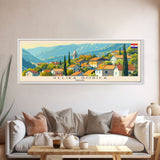 Velika Gorica Croatia Panoramic Travel Poster, Framed Canvas Print or Metal Wall Art, Travel Art, Home Decor, Panoramic Painting, Midcentury Art