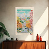 Balashikha Russia Travel Poster Framed Canvas Print, Midcentury Modern Art, Pop Art Wall Decor, Home Decor, Vacation Gift, Living Room Art