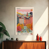 Bilbao Spain Travel Poster Framed Canvas Print, Modern Art, Pop Art Home Decor, Scenic Wall Art, Living Room Decor, Artistic Gift