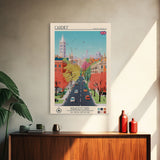 Cardiff United Kingdom Travel Poster Framed Canvas Print, Midcentury Modern Art, Pop Art Wall Decor, Home Decor, Vacation Gift, Living Room Art