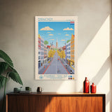 Eindhoven Netherlands Travel Poster Framed Canvas Print, Midcentury Modern Art, Pop Art Wall Decor, Scenic Living Room Art, Bedroom Gift