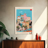 Elâzığ Turkey Travel Poster Framed Canvas Print, Midcentury Modern Art, Pop Art Wall Decor, Scenic Wall Art, Living Room Decoration, Office Art