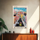 Samara Russia Travel Poster Framed Canvas Print, Midcentury Modern Art, Pop Art Wall Decor, Home Decor, Office Decoration, Scenic Art