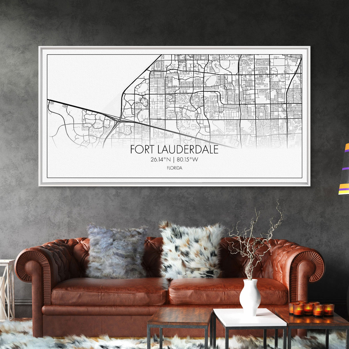 Fort Lauderdale Map, Florida Map, Map Art, Minimalist Art, Wall Art, Canvas Art, Gift For Newlyweds, Boys Room, Billiard Room Décor, Prints