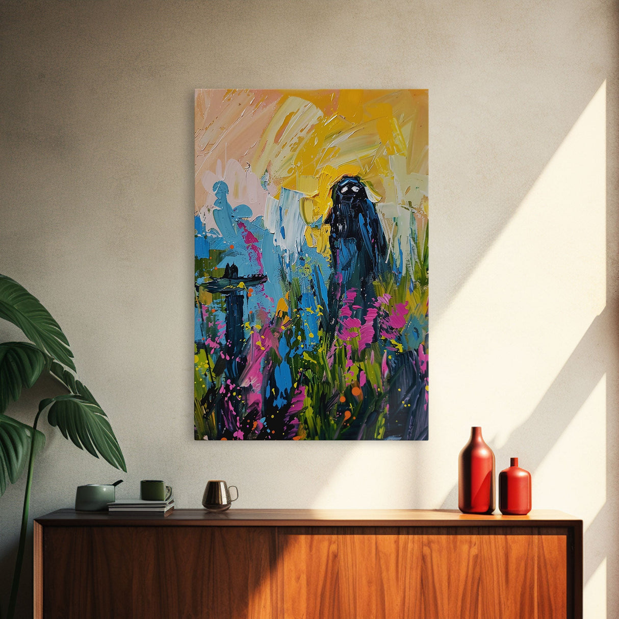 Halloween Ghost Bride Framed Canvas Print, Unique Spooky Decor, Living Room Art, Whimsical Ghostly Home Decoration, Retro Style Wall Art