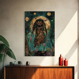 Halloween Creepy Sea Monster Framed Canvas Print, Wall Art, Living Room Decor, Halloween Decoration, Scary Creature Art, Haunted House Decor