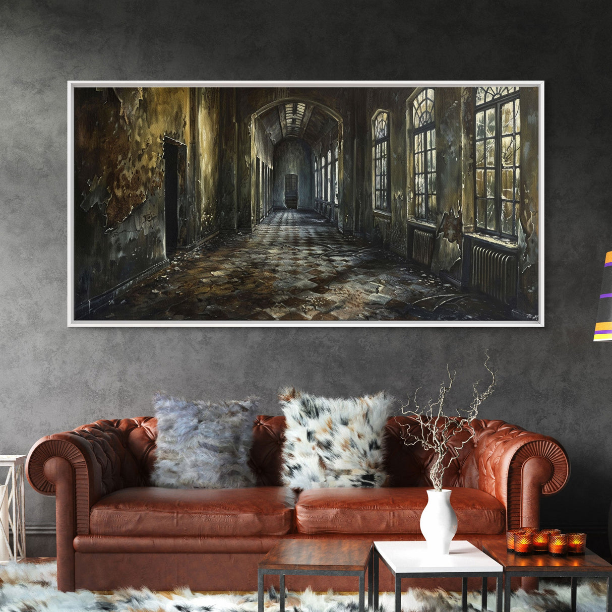 Insane Asylum Canvas Print, Wood Framed Wall Art, Creepy Dark Academia Spooky Season, Spooky Vibes, Halloween Prop Gift Idea