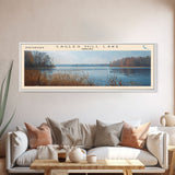 Cagles Mill Lake Indiana Framed Canvas Print, Lake House Art, Panoramic Travel Poster, Wall Art, Modern Lake Painting, Home Decor