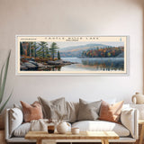 Castle Rock Lake Wisconsin Framed Canvas Print, Lake House Art, Panoramic Wall Art, Travel Poster, Modern Lake Painting, Home Decor
