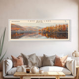 Cave Run Lake Kentucky Framed Canvas Print, Lake House Decor, Panoramic Wide Art, Travel Poster, Rustic Lake Painting, Nature Art