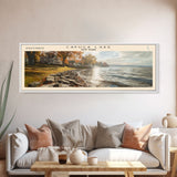 Cayuga Lake New York Framed Canvas Print, Lake House Art, Panoramic Travel Poster, Wide Wall Art, Modern Lake Painting, Home Decor