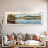 Fenton Lake New Mexico Framed Canvas Print, Lake House Decor, Panoramic Wall Art, Travel Poster, Scenic Lake Painting, Nature Art