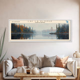Lac La Plonge Lake Billy Chinook Oregon Framed Canvas Print, Panoramic Lake House Decor, Wall Art, Travel Poster, Scenic Lake Painting, Home Decor