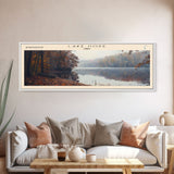 Lake Hope Framed Canvas Print, Lake House Decor, Panoramic Wall Art, Travel Poster, Stunning Lake Painting, Home Art