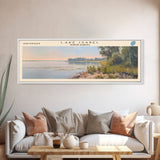Lake Isabel North Dakota Framed Canvas Print, Lake House Decor, Panoramic Wall Art, Travel Poster, Stunning Landscape Painting, Home Art