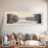 Lake Oconee Georgia Framed Canvas Print, Lake House Decor, Panoramic Wall Art, Travel Poster, Serene Landscape Painting, Living Room Decor