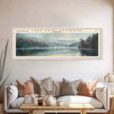 Lake Saint Catherine, Boho Art, Scenic Landscape, Travel Poster Art, Wall Art, Home Decor, Nature Scene, Lake Painting, Minimalist Art, Living Room Decor, Travel Print, Framed Canvas Print, Lake House Decor, Panoramic Print