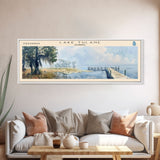Lake Tulane Florida Framed Canvas Print, Lake House Decor, Panoramic Wall Art, Travel Poster, Landscape Painting, Bedroom Decor