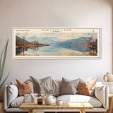 Nueltin Lake Framed Canvas Print, Lake House Decor, Panoramic Wall Art, Travel Poster, Beautiful Landscape Painting, Living Room Decor