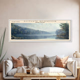 Scituate Reservoir Rhode Island Framed Canvas Print, Lake House Decor, Panoramic Wall Art, Travel Poster, Scenic Landscape Painting, Modern Art