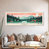 Griffith Lake Vermont2 Framed Canvas Print, Panoramic Art, Midcentury Modern, Pop Art, Bedroom Decor, Travel Poster, Artistic Decor, Home Decor