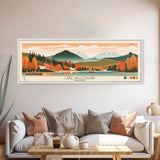 Lake Willoughby, Vermont Panoramic Wall Art Framed Canvas Print, Midcentury Modern, Pop Art, Home Decor, Travel Poster, Living Room Art
