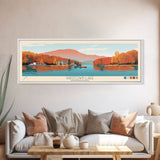 Raystown Lake, Pennsylvania Framed Canvas Print, Living Room Art, Midcentury Modern, Panoramic Travel Poster, Wall Art, Pop Art