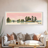 Toledo Bend Lake, Texas Louisianna Framed Canvas Print, Lake House Decor, Midcentury Modern Art, Pop Art, Travel Poster, Living Room Wall Art
