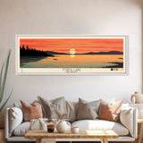 Torch Lake, Michigan Framed Canvas Print, Lake House Decor, Midcentury Modern Art, Pop Art, Travel Poster, Living Room Wall Art