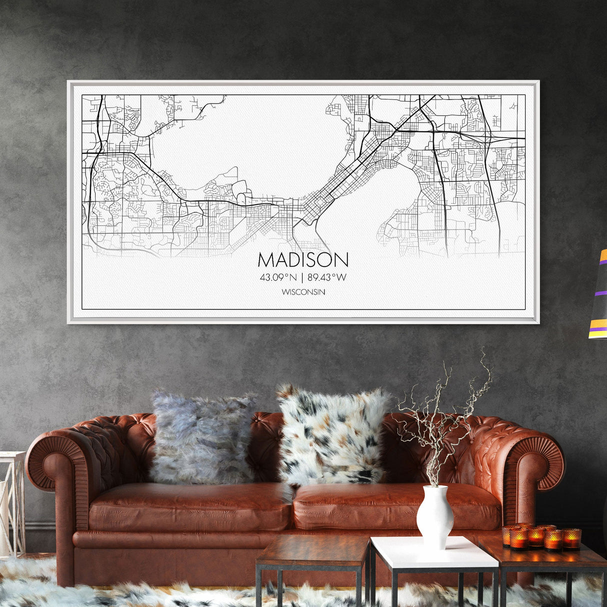Madison City Map, Wisconsin Map, Map Art, Modern Art, Wall Art, Canvas Art, Unique Gifts, Large Wall Art, College Décor, Room Décor, Prints